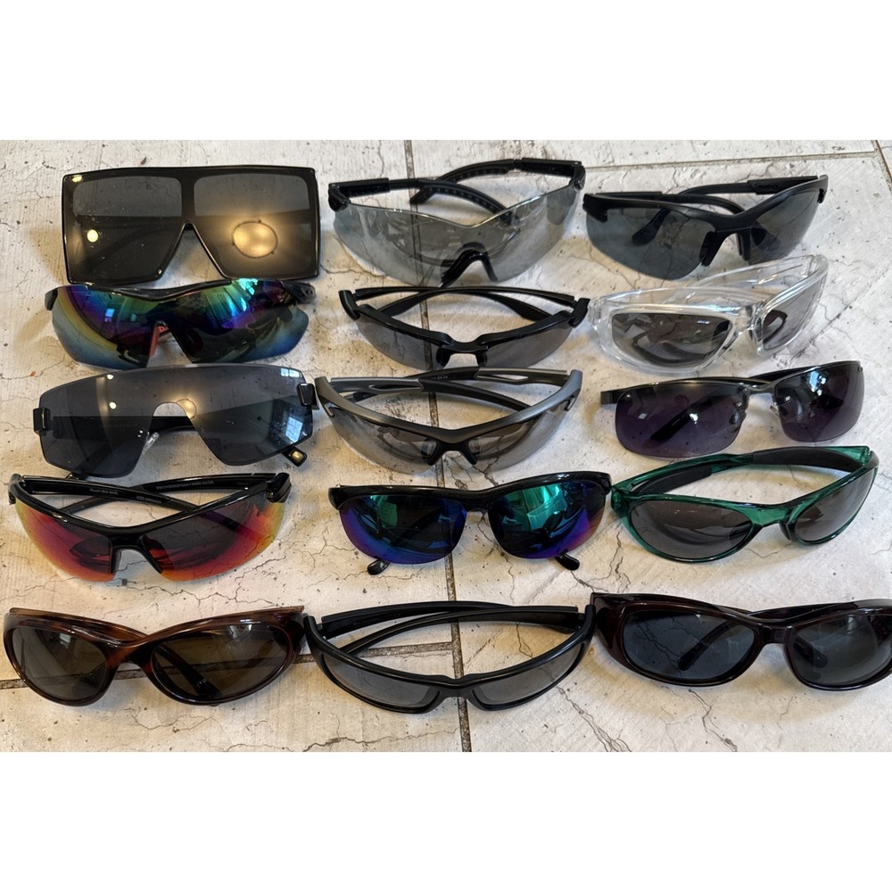 Men's Closeout Wrap Sunglasses 15 Pairs Includes all 15 pairs-Fishing, Sports+